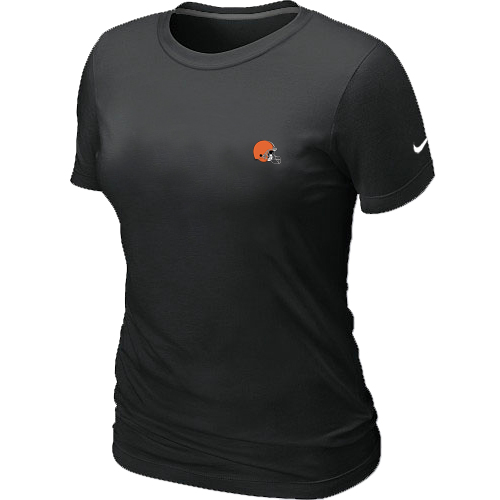 Cleveland Browns  Chest embroidered logo women's T-Shirt black