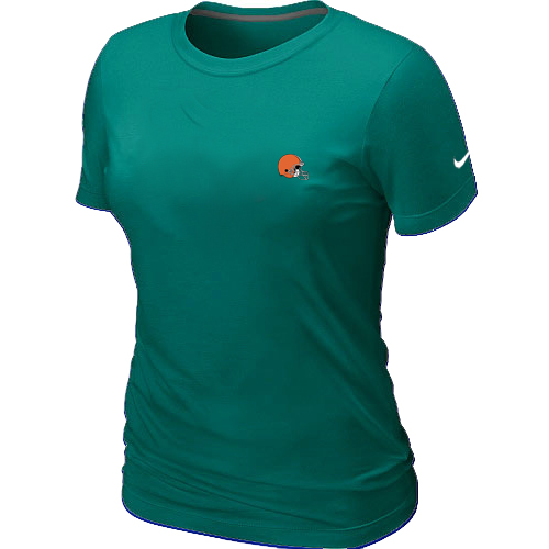 Cleveland Browns  Chest embroidered logo women's T-ShirtGreen