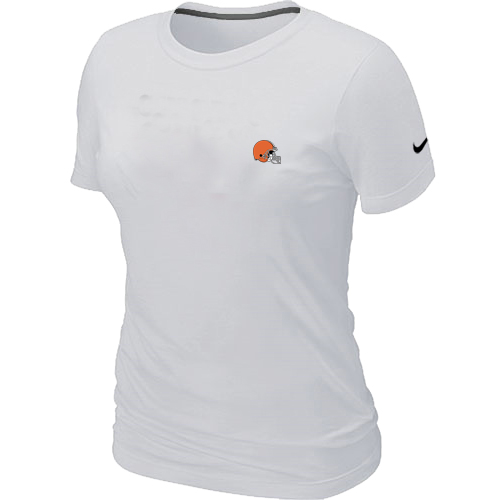 Cleveland Browns  Chest embroidered logo women's T-Shirtwhite