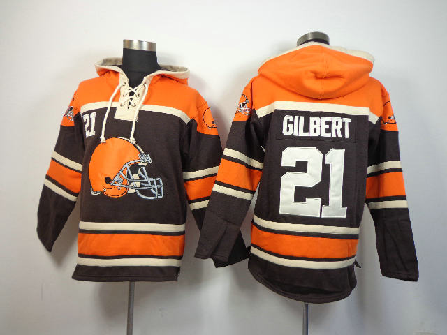 Cleveland Browns 21 Justin Gilbert Lace-Up NFL Jersey Hoodies