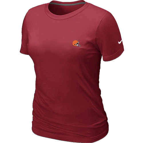 Cleveland Browns Chest embroidered logo women's T-Shirt red