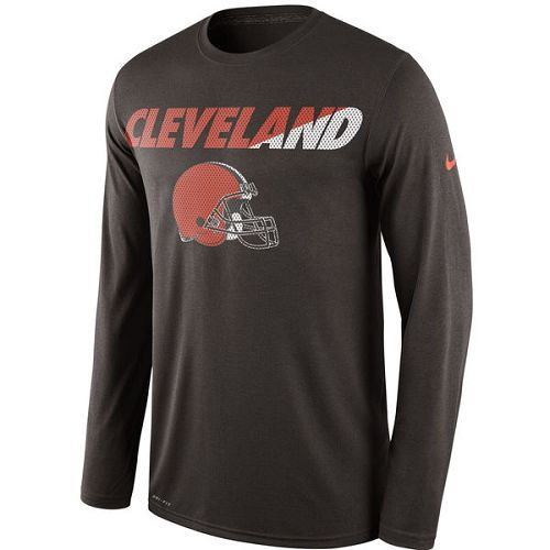 Cleveland Browns Nike Brown Legend Staff Practice Long Sleeves Performance T-Shirt