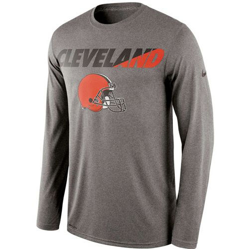 Cleveland Browns Nike Charcoal Legend Staff Practice Long Sleeves Performance T-Shirt