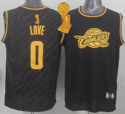 Cleveland Cavaliers 0 Kevin Love Black Precious Metals Fashion The Champions Patch NBA jersey