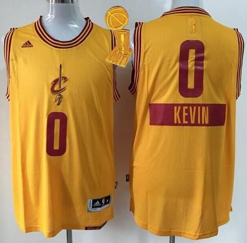 Cleveland Cavaliers 0 Kevin Love Gold 2014-15 Christmas Day The Champions Patch NBA jersey