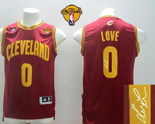 Cleveland Cavaliers 0 Kevin Love Red Signed The Finals Patch Revolution 30 NBA Jersey