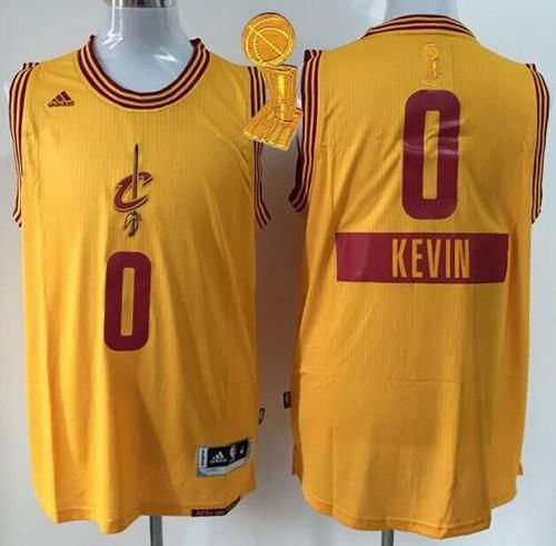 Cleveland Cavaliers 0 Kevin Love Yellow 2014-15 Christmas Day The Champions Patch NBA jersey