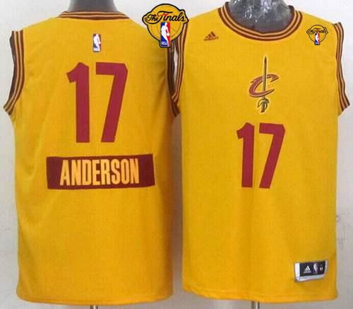 Cleveland Cavaliers 17 Anderson Varejao Yellow 2014-15 Christmas Day The Finals Patch NBA Jersey
