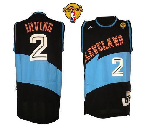 Cleveland Cavaliers 2 Kyrie Irving Black ABA Hardwood Classic Fashion The Finals Patch NBA Jersey