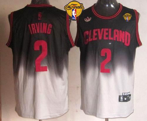Cleveland Cavaliers 2 Kyrie Irving Black Grey Fadeaway Fashion The Finals Patch NBA Jersey