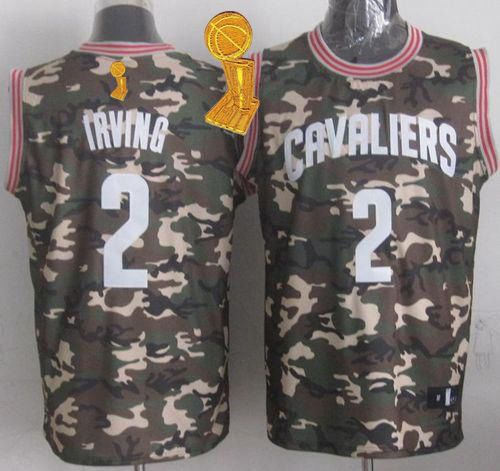 Cleveland Cavaliers 2 Kyrie Irving Camo Stealth Collection The Champions Patch NBA jersey