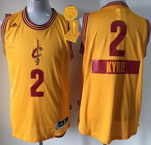 Cleveland Cavaliers 2 Kyrie Irving Gold 2014-15 Christmas Day The Champions Patch NBA jersey