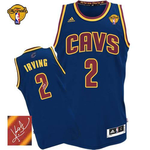 Cleveland Cavaliers 2 Kyrie Irving Navy Blue Signed The Finals Patch Revolution 30 NBA Jersey