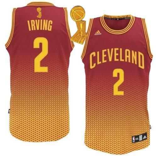 Cleveland Cavaliers 2 Kyrie Irving Red Resonate Fashion Swingman The Champions Patch NBA Jersey