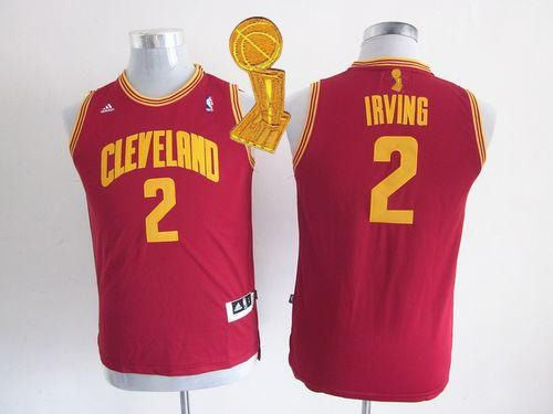 Cleveland Cavaliers 2 Kyrie Irving Red The Champions Patch Youth NBA Jersey