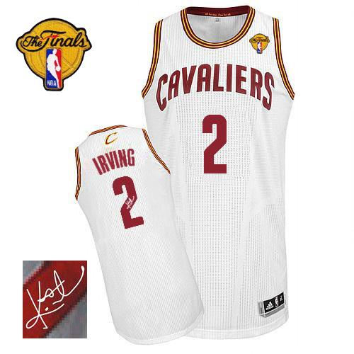 Cleveland Cavaliers 2 Kyrie Irving White Signed The Finals Patch Revolution 30 NBA jersey