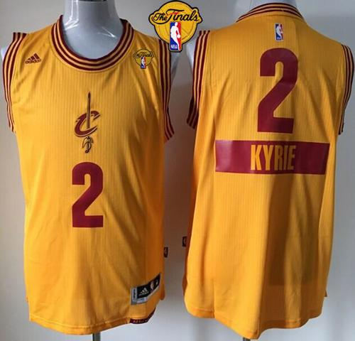 Cleveland Cavaliers 2 Kyrie Irving Yellow 2014-15 Christmas Day The Finals Patch NBA jersey