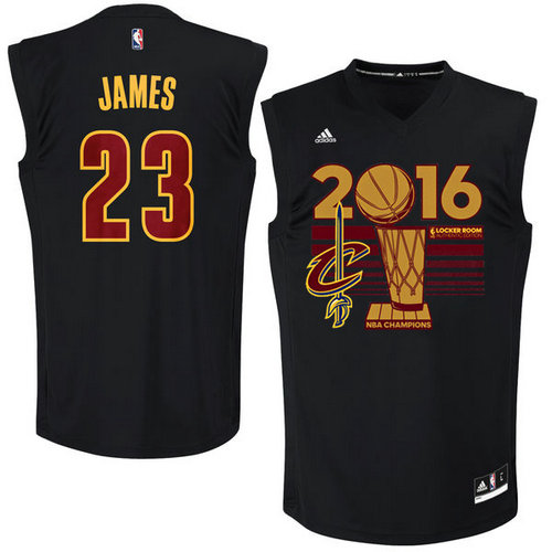 Cleveland Cavaliers 23 LeBron James Black 2016 NBA Finals Champions Jerseys-005