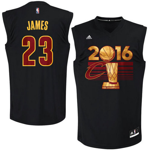 Cleveland Cavaliers 23 LeBron James Black 2016 NBA Finals Champions Jerseys-006