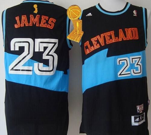 Cleveland Cavaliers 23 LeBron James Black ABA Hardwood Classic The Champions Patch NBA Jersey