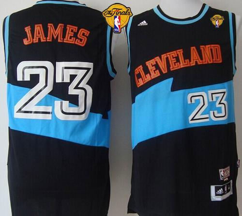 Cleveland Cavaliers 23 LeBron James Black ABA Hardwood Classic The Finals Patch NBA Jersey