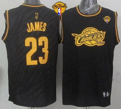Cleveland Cavaliers 23 LeBron James Black Precious Metals Fashion The Finals Patch NBA Jersey