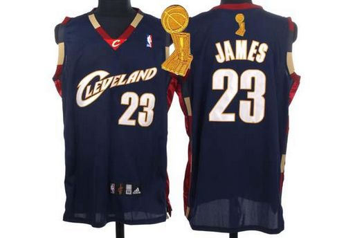 Cleveland Cavaliers 23 LeBron James Blue The Champions Patch NBA Jersey