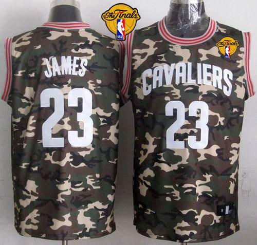 Cleveland Cavaliers 23 LeBron James Camo Stealth Collection The Finals Patch NBA Jersey