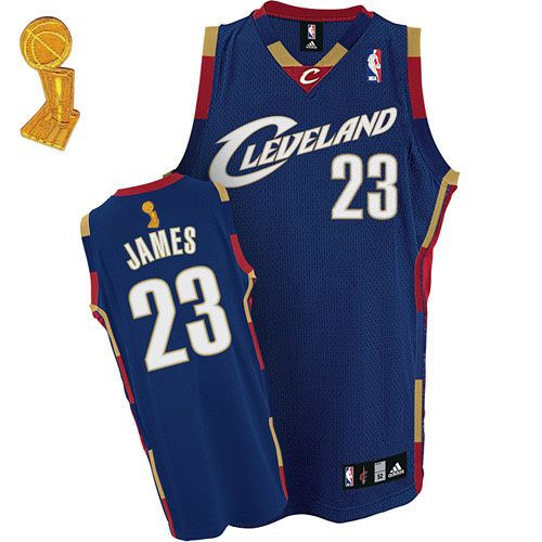 Cleveland Cavaliers 23 LeBron James Dark Blue The Champions Patch Youth NBA Jersey