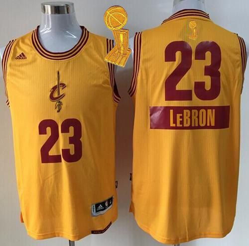 Cleveland Cavaliers 23 LeBron James Gold 2014-15 Christmas Day The Champions Patch Youth NBA Jersey