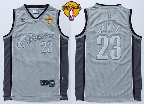 Cleveland Cavaliers 23 LeBron James Grey Anniversary Style The Finals Patch NBA Jersey
