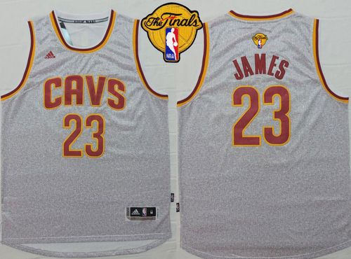 Cleveland Cavaliers 23 LeBron James Grey Fashion The Finals Patch NBA Jersey
