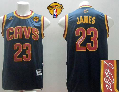 Cleveland Cavaliers 23 LeBron James Navy Blue CavFanatic Signed The Finals Patch Revolution 30 NBA Jersey