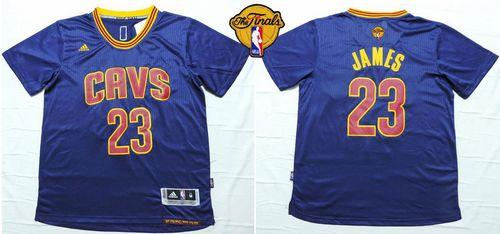 Cleveland Cavaliers 23 LeBron James Navy Blue Short Sleeve The Finals Patch NBA Jersey