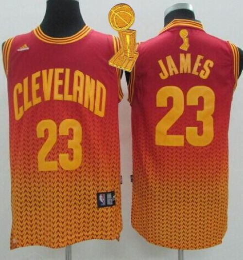 Cleveland Cavaliers 23 LeBron James Red Resonate Fashion The Champions Patch NBA Jersey