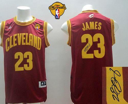 Cleveland Cavaliers 23 LeBron James Red Road Signed The Finals Patch Revolution 30 NBA Jersey
