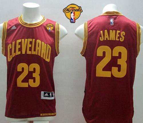 Cleveland Cavaliers 23 LeBron James Red Road The Finals Patch Revolution 30 NBA jersey