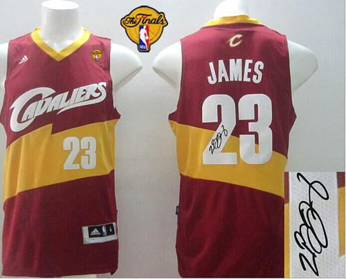 Cleveland Cavaliers 23 LeBron James Red Signed The Finals Patch Revolution 30 NBA Jersey