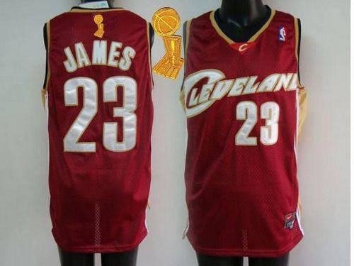Cleveland Cavaliers 23 LeBron James Red The Champions Patch NBA Jersey