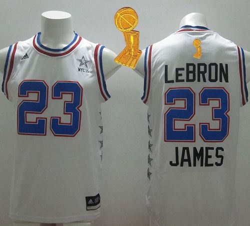 Cleveland Cavaliers 23 LeBron James White 2015 All Star The Champions Patch NBA Jersey