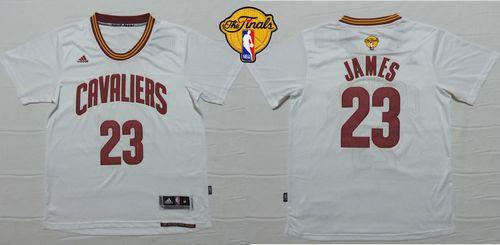 Cleveland Cavaliers 23 LeBron James White Short Sleeve The Finals Patch NBA Jersey