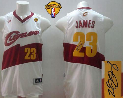Cleveland Cavaliers 23 LeBron James White Signed The Finals Patch Revolution 30 NBA Jersey