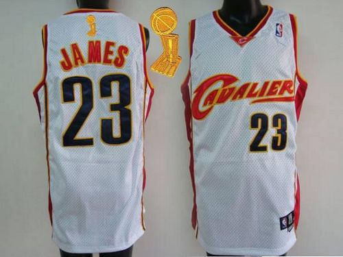 Cleveland Cavaliers 23 LeBron James White The Champions Patch NBA Jersey