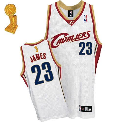 Cleveland Cavaliers 23 LeBron James White The Champions Patch Youth NBA Jersey
