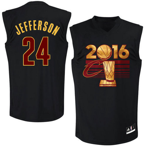 Cleveland Cavaliers 24 JEFFERSON Black 2016 NBA Finals Champions Jerseys-024