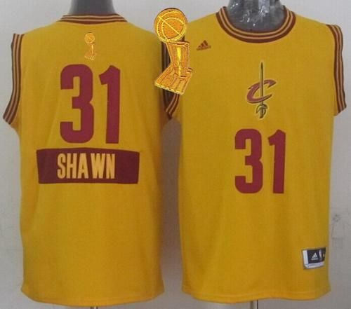 Cleveland Cavaliers 31 Shawn Marion Yellow 2014-15 Christmas Day The Champions Patch NBA Jersey