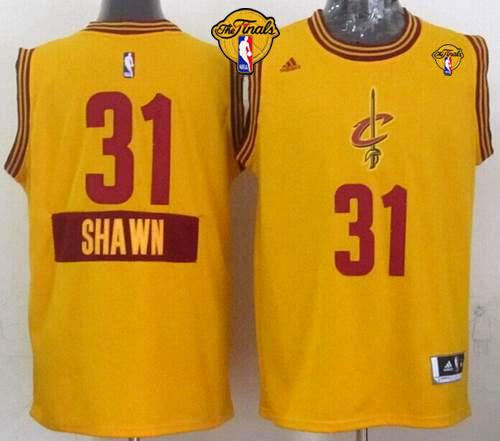 Cleveland Cavaliers 31 Shawn Marion Yellow 2014-15 Christmas Day The Finals Patch NBA Jersey
