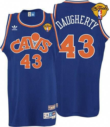 Cleveland Cavaliers 43 Brad Daugherty Blue CAVS Throwback The Finals Patch NBA Jersey