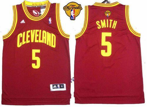 Cleveland Cavaliers 5 J.R. Smith Red The Finals Patch Revolution 30 NBA Jersey