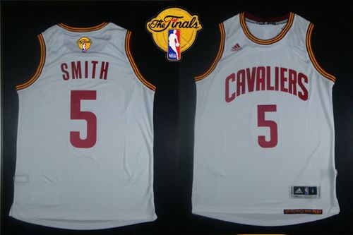 Cleveland Cavaliers 5 J.R. Smith White The Finals Patch Revolution 30 NBA Jersey
